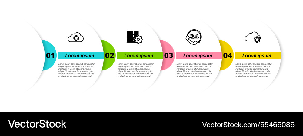 Set line cloud sync refresh server setting Set line cloud sync refresh server setting vector image