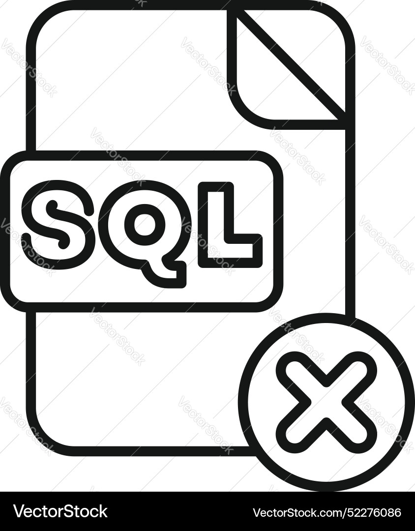 Sql Datei Format Datenbank löschen Symbol Sql Datei Format Datenbank löschen Symbol vektorbild
