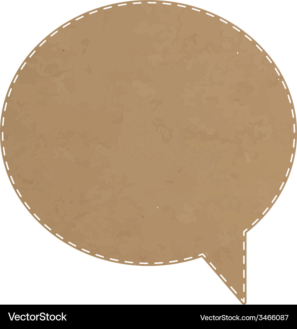Bubble talk tag recycled paper paths inside Vector Image