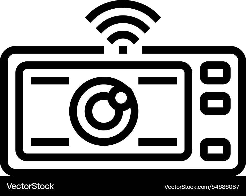 Camera autonomous vehicle line icon Camera autonomous vehicle line icon vector image