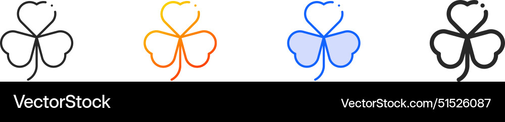 Clover iconthin linear gradient blue stroke Clover iconthin linear gradient blue stroke vector image
