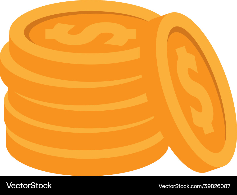 Coin stack icon design template isolated vector image