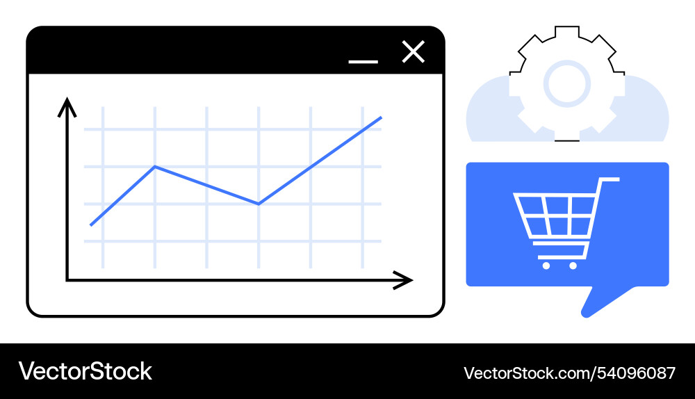 E-commerce growth metrics line chart analysis E-commerce growth metrics line chart analysis vector image