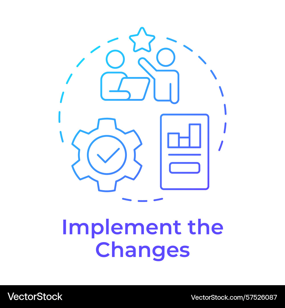 Implement changes blue gradient concept icon Implement changes blue gradient concept icon vector image
