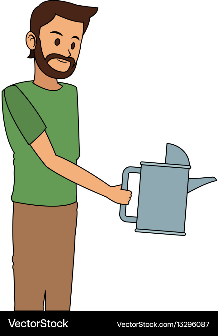 Man with watering can icon image Vector Image