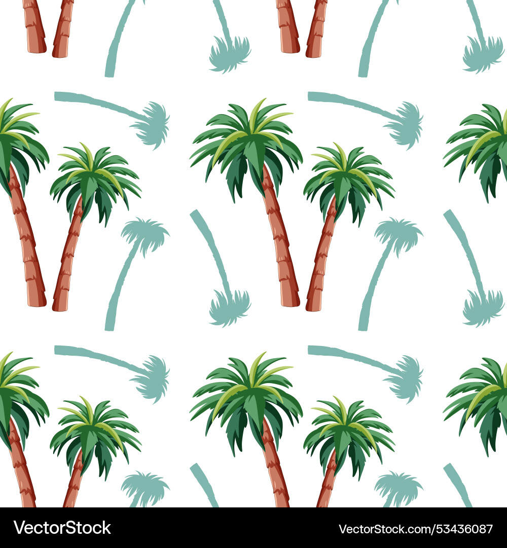 Seamless pattern with green palm trees Seamless pattern with green palm trees vector image