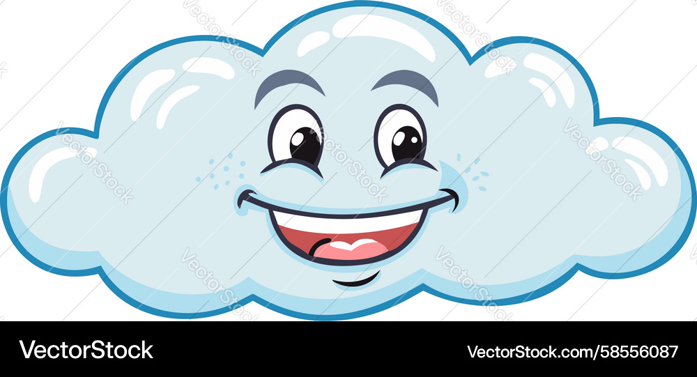 Smiling Cloud Character Vector Image