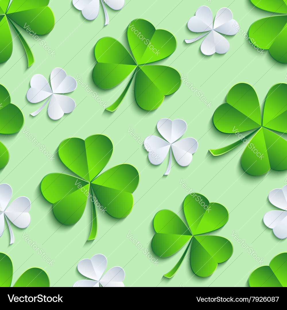 St. Patrick's Day Clover Pattern Royalty Free Vector Image