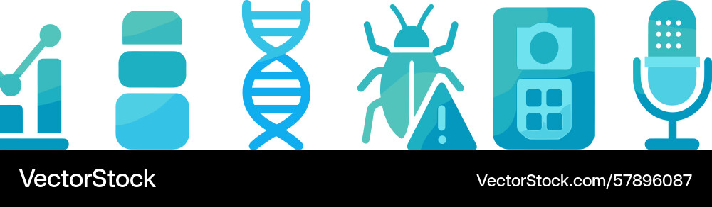 Symbols representing data analysis genetics Symbols representing data analysis genetics vector image