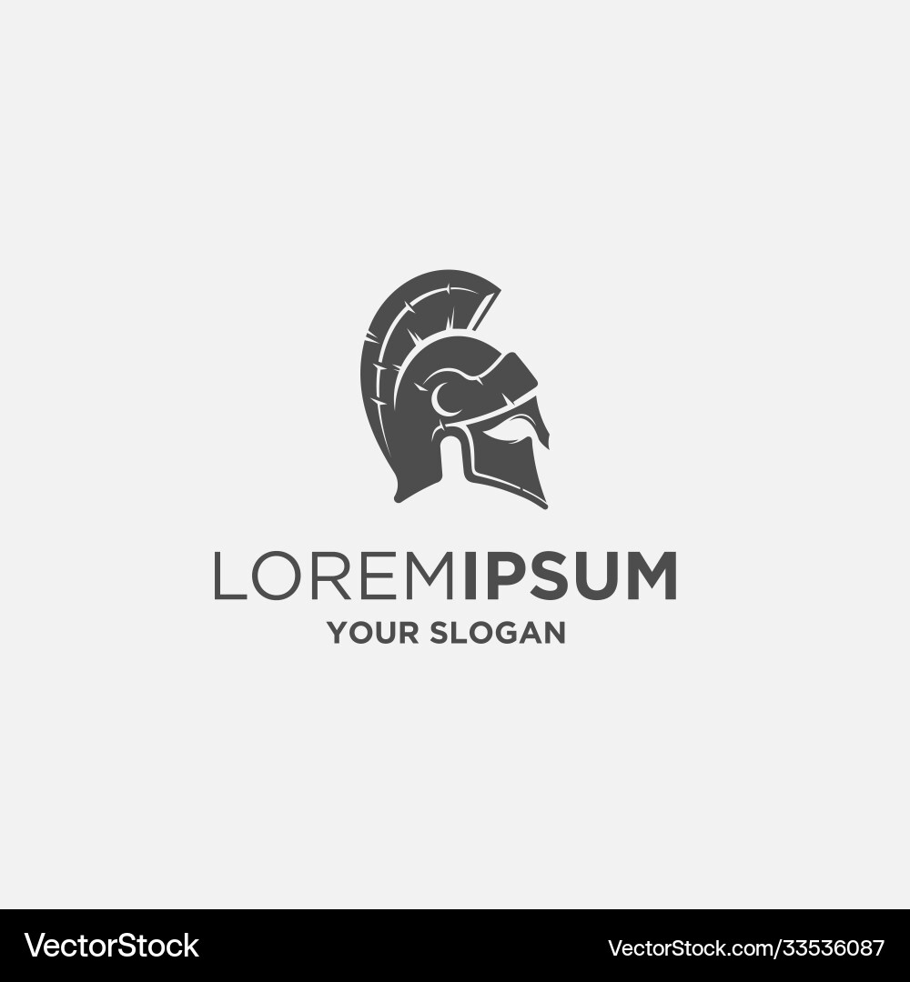 Warrior Helmet Silhouette Logo Vector Image