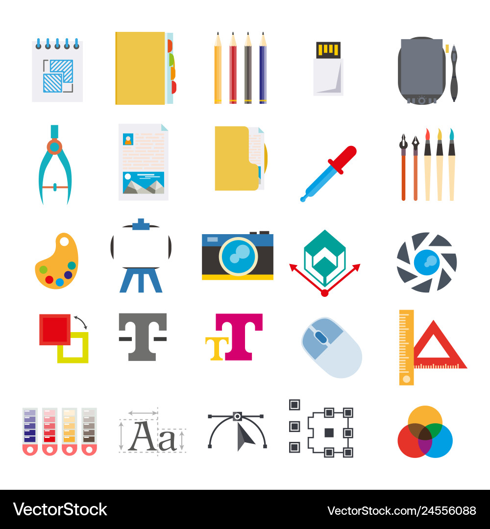 Art Creation Toolkit Icons vector image
