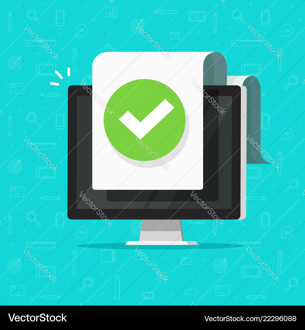 Checkmark Notification on Document Vector Image