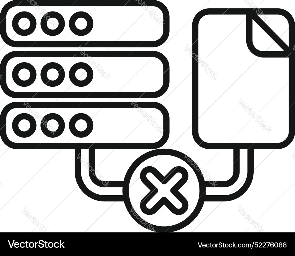 Data server not connecting to file showing loss Data server not connecting to file showing loss vector image