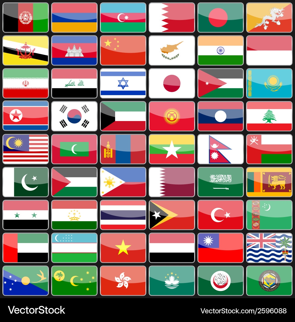 Elements of design icons flags the countries vector image