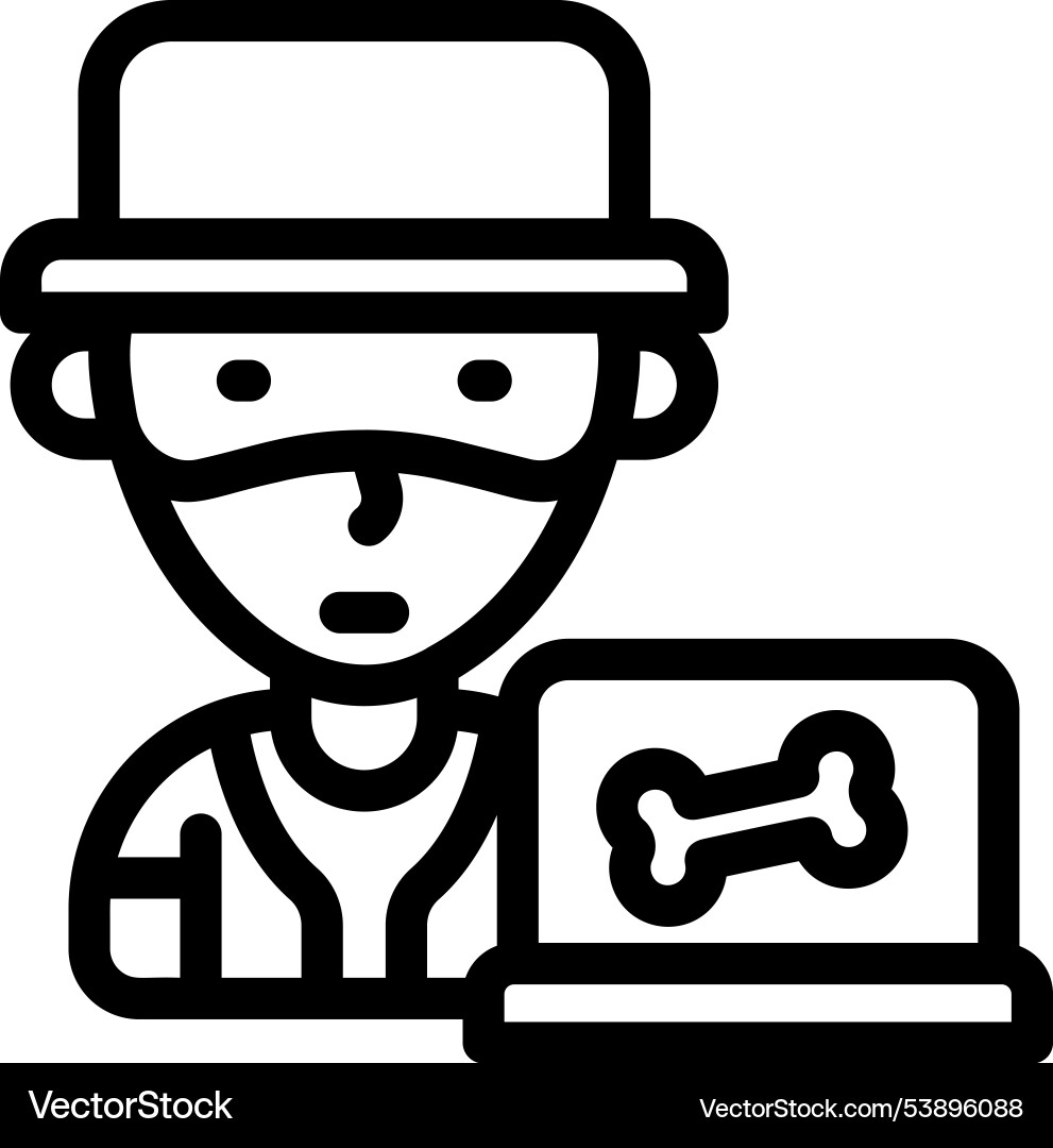 Hacker icon thin linear style design isolated Hacker icon thin linear style design isolated vector image