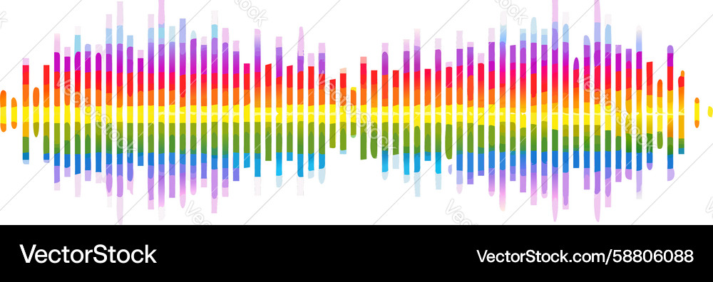Horizontal spectrum audio waveform on a retro Vector Image