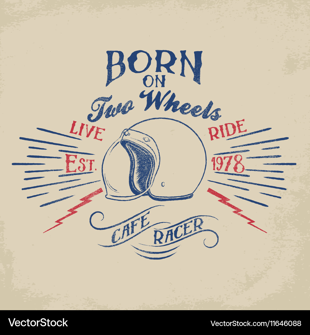 Retro Cafe Racer Helmet Vector Image