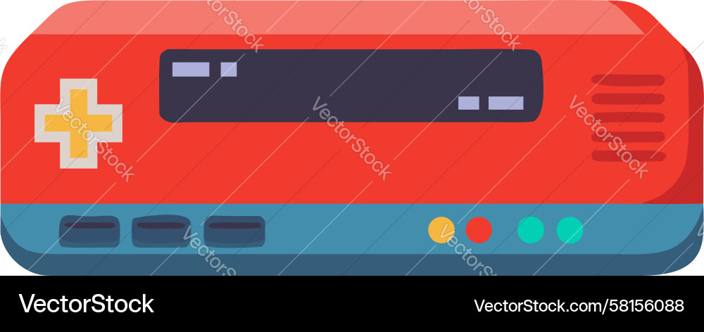 Retro Red Cross Pad Controller Vector Image