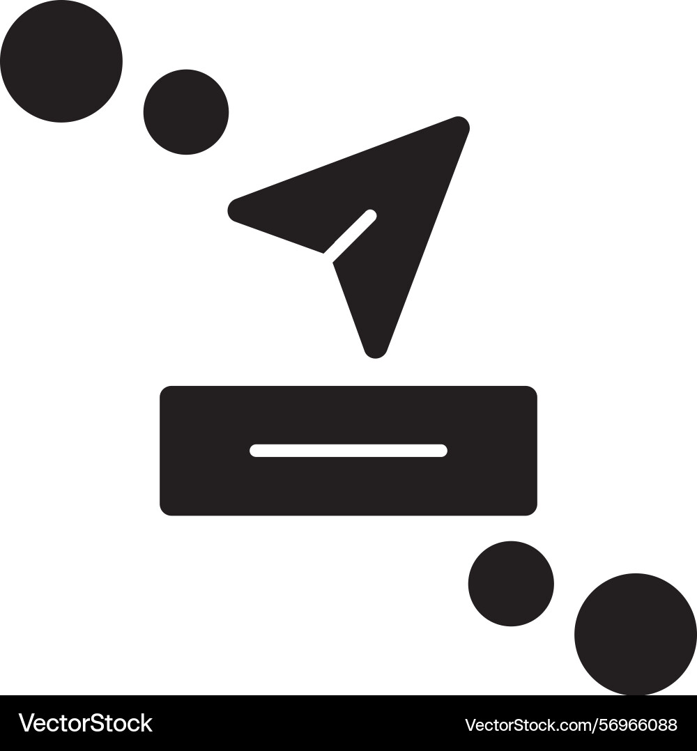 Send button glyph style icon design vector image