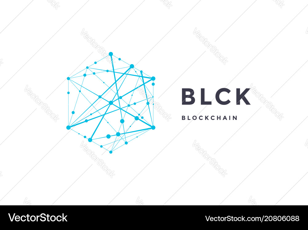 Template label for blockchain technology vector image