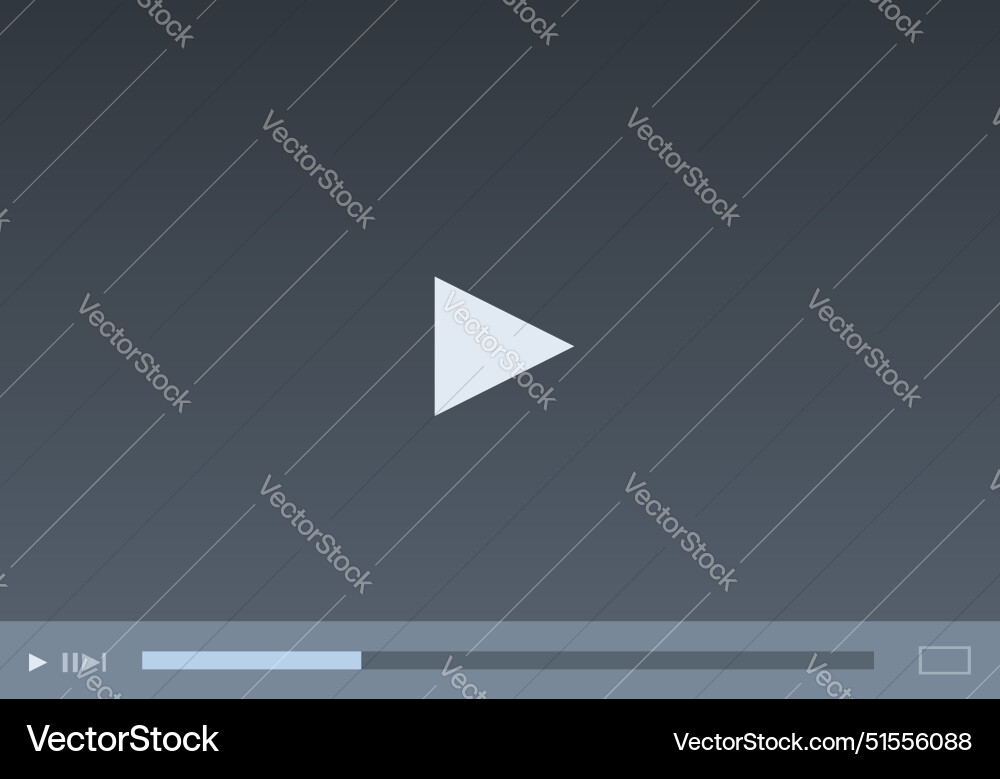 Video player showing streaming bar play button Video player showing streaming bar play button vector image