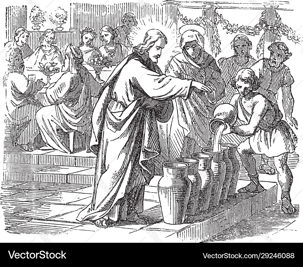 Vintage drawing biblical story how jesus Vintage drawing biblical story how jesus vector image