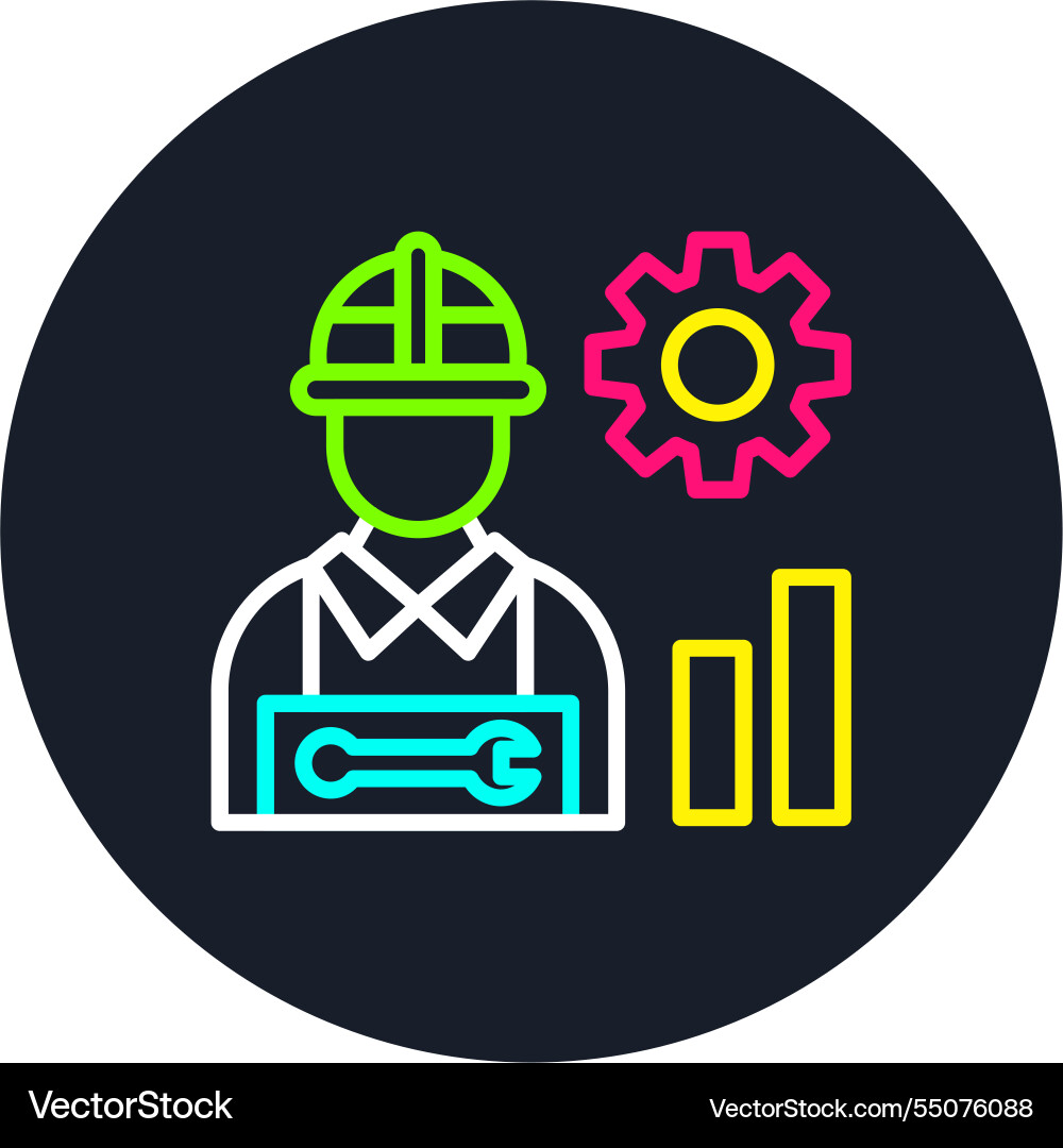 Worker line multi color icon Vector Image