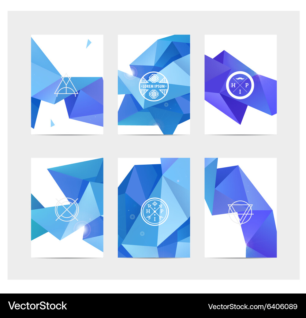 Abstract blue user interface template set Vector Image