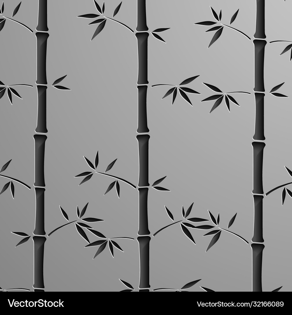 Background with bamboo stems ink sketch style Vector Image
