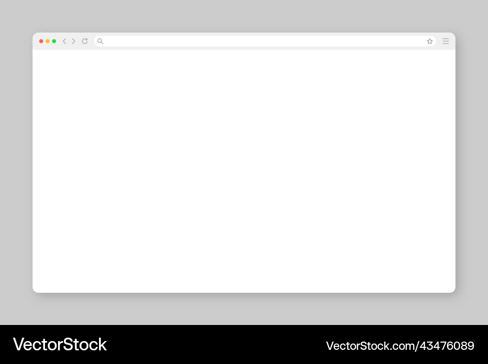 Blank web browser window with toolbar and search Blank web browser window with toolbar and search vector image