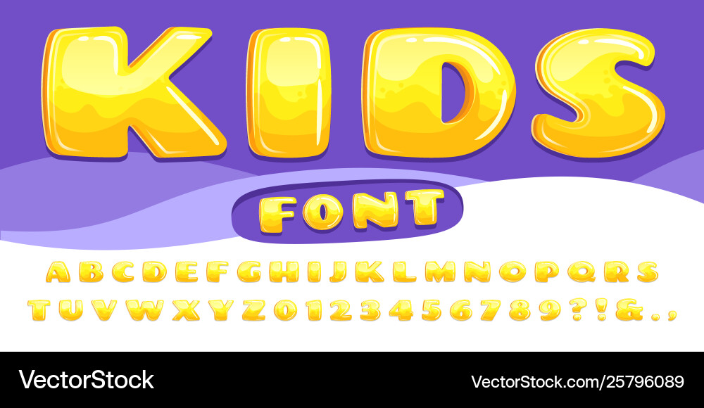 Chubby Kids Font - Bubble Letters Vector Image