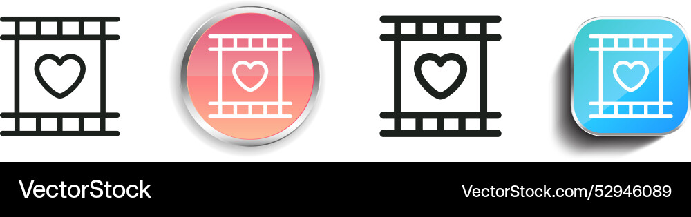 Cinema icon thin linear regular and button style vector image