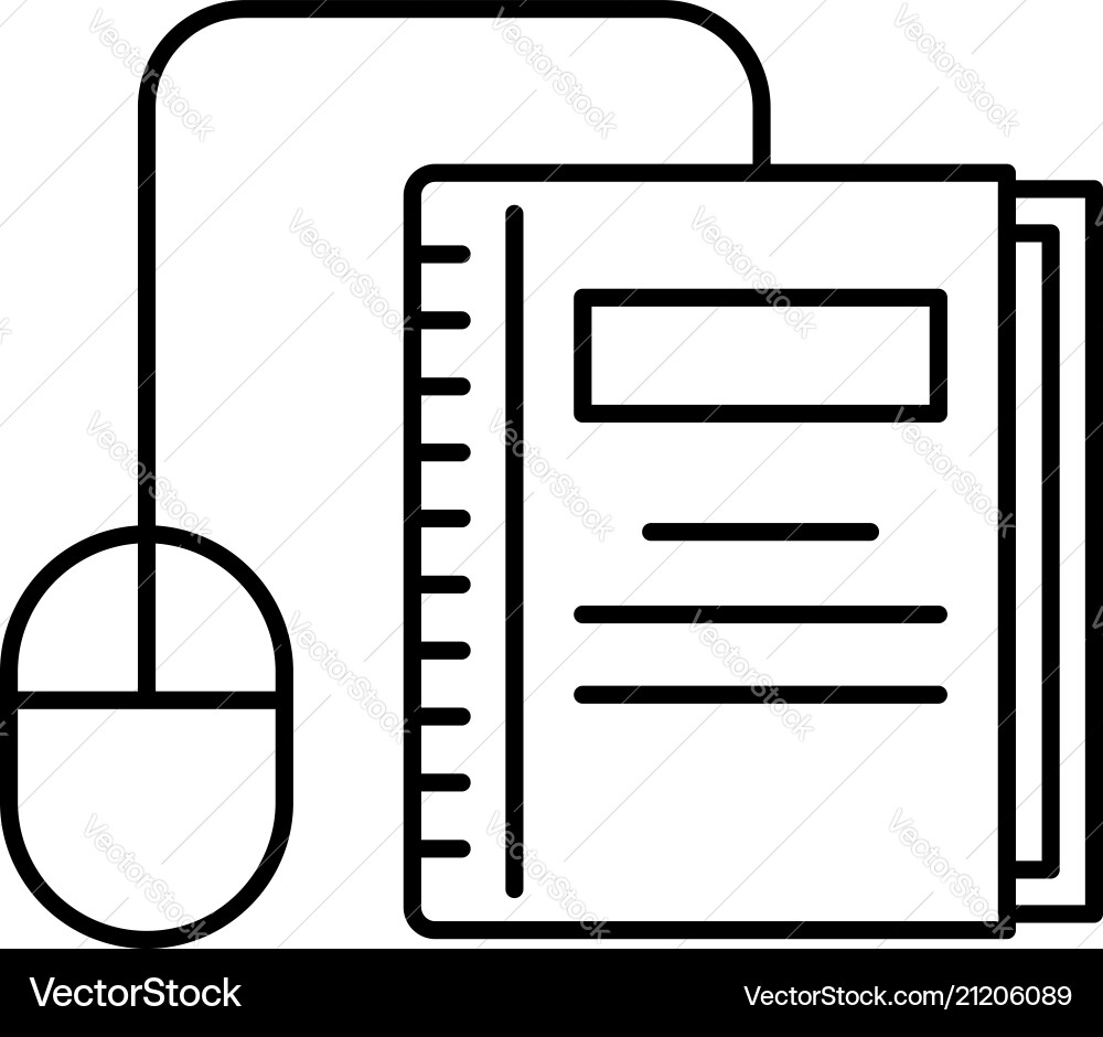 Click on book icon outline style Click on book icon outline style vector image