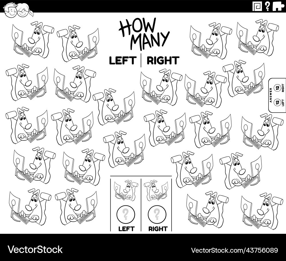 Count pictures of dog playing on computer Count pictures of dog playing on computer vector image