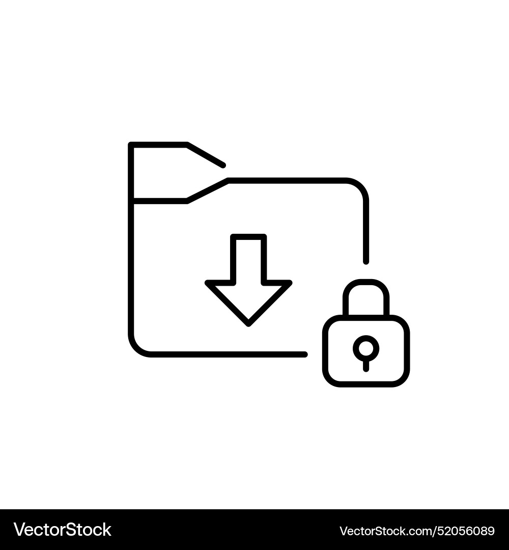 File folder downwards arrow and lock encrypted File folder downwards arrow and lock encrypted vector image