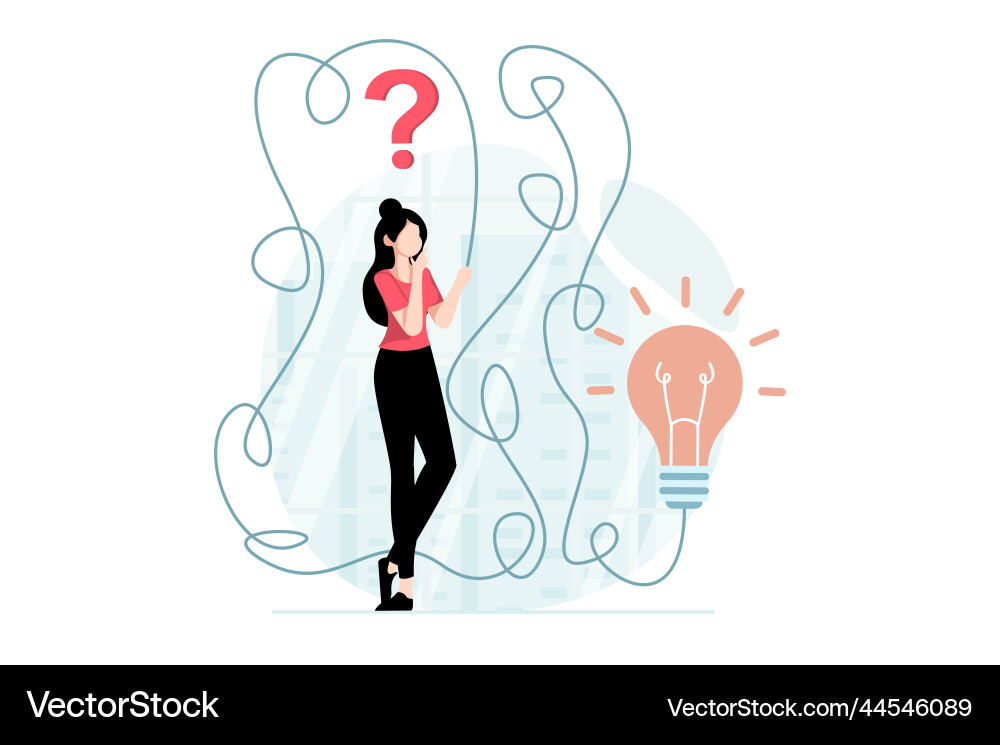Finding solution concept with people scene in flat Finding solution concept with people scene in flat vector image