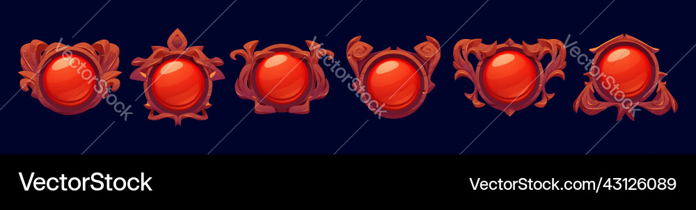 Game level or avatar frames ui icons buttons set Game level or avatar frames ui icons buttons set vector image