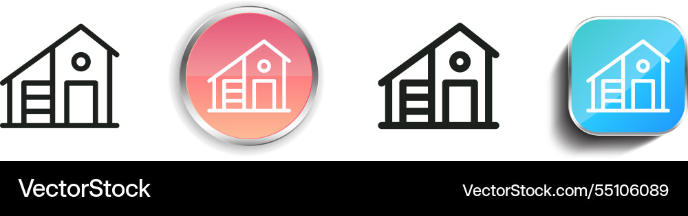 House icon thin linear regular and button style vector image