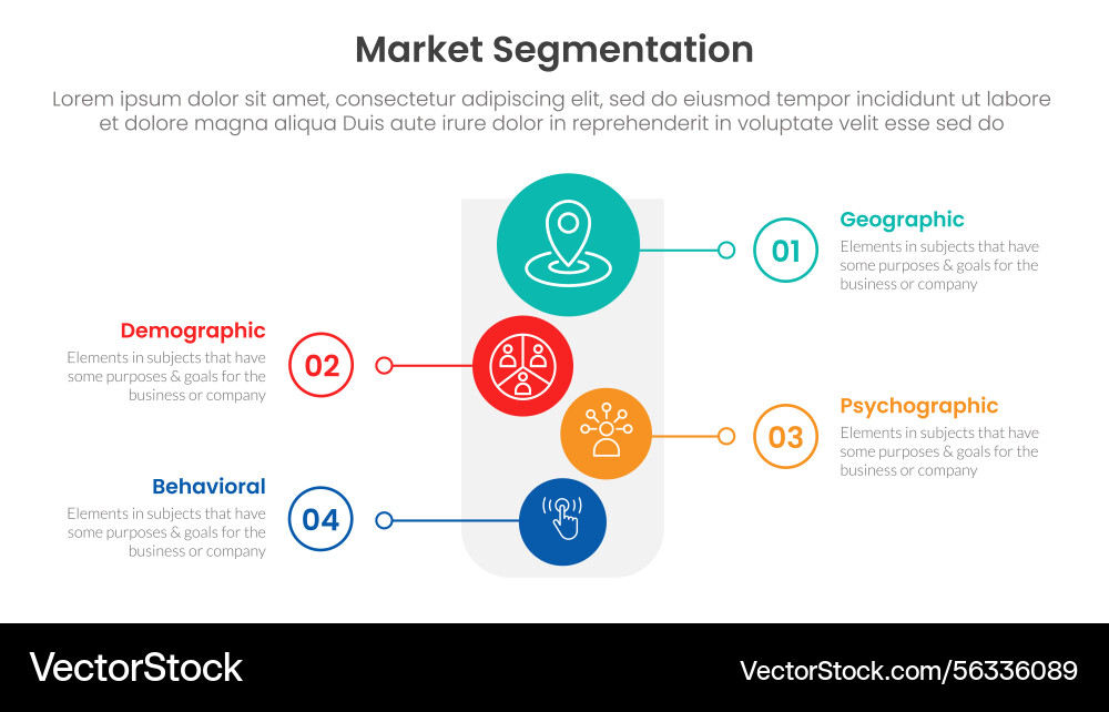 Market segmentation framework analysis Vector Image