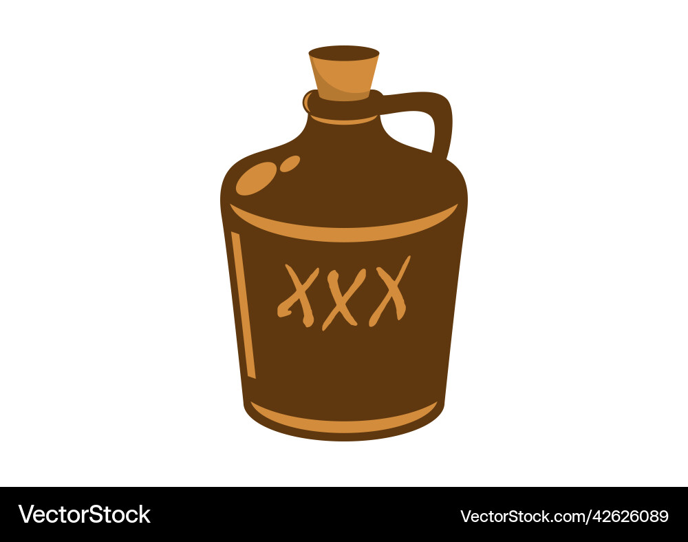 Moonshine bottle vintage brown alcohol container i Moonshine bottle vintage brown alcohol container i vector image