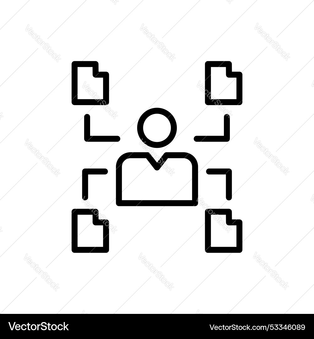 Multitask line icon isolated on white background Vector Image