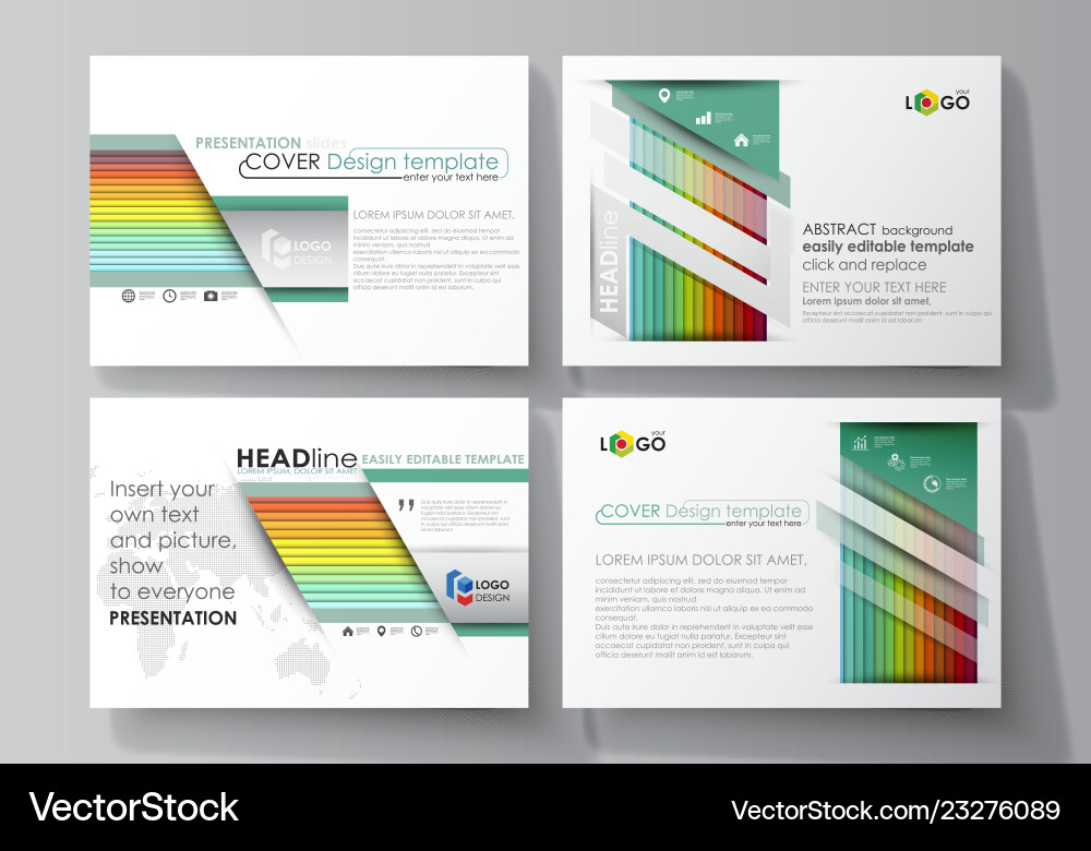 Set of business templates for presentation slides Set of business templates for presentation slides vector image