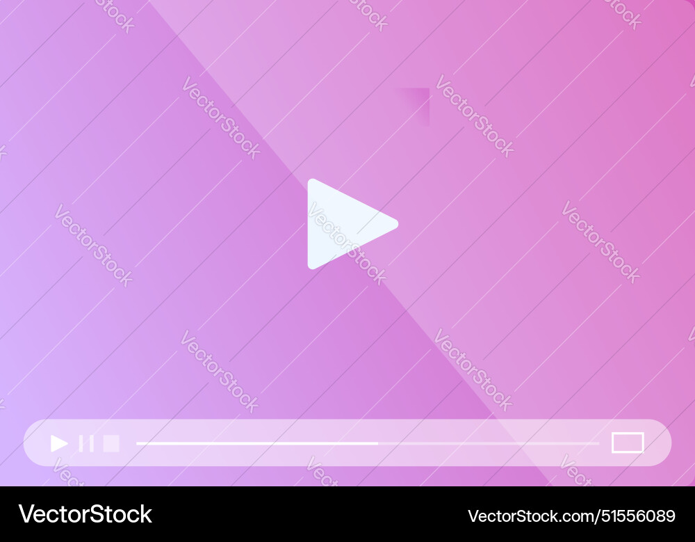 Video player showing streaming bar playing button Video player showing streaming bar playing button vector image