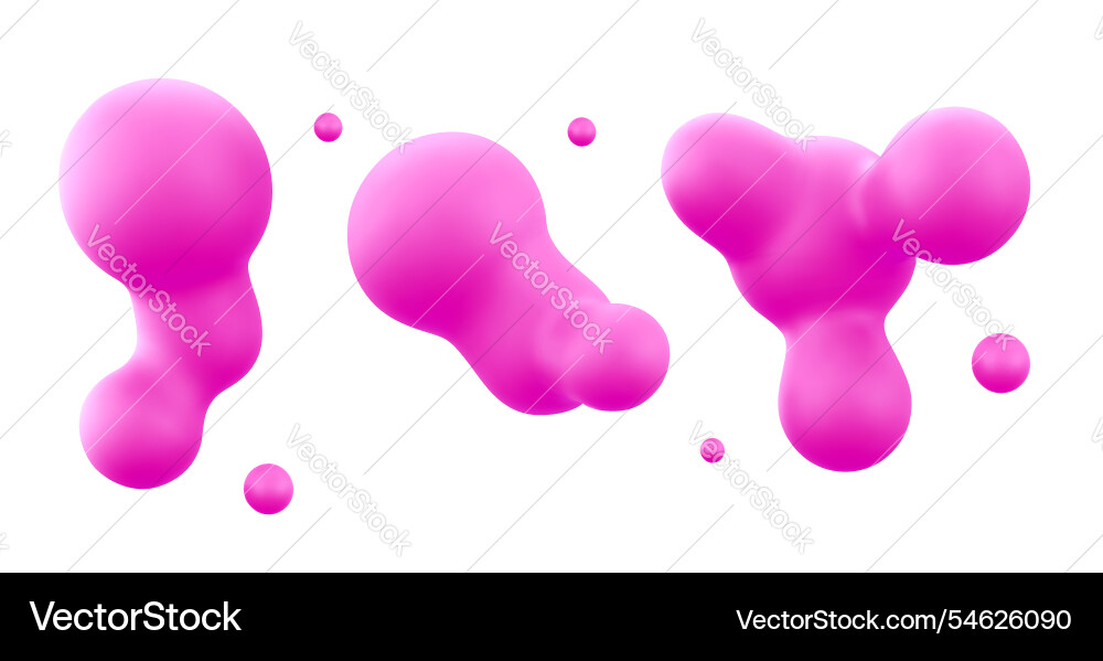 Bright pink 3d blobs Bright pink 3d blobs vector image
