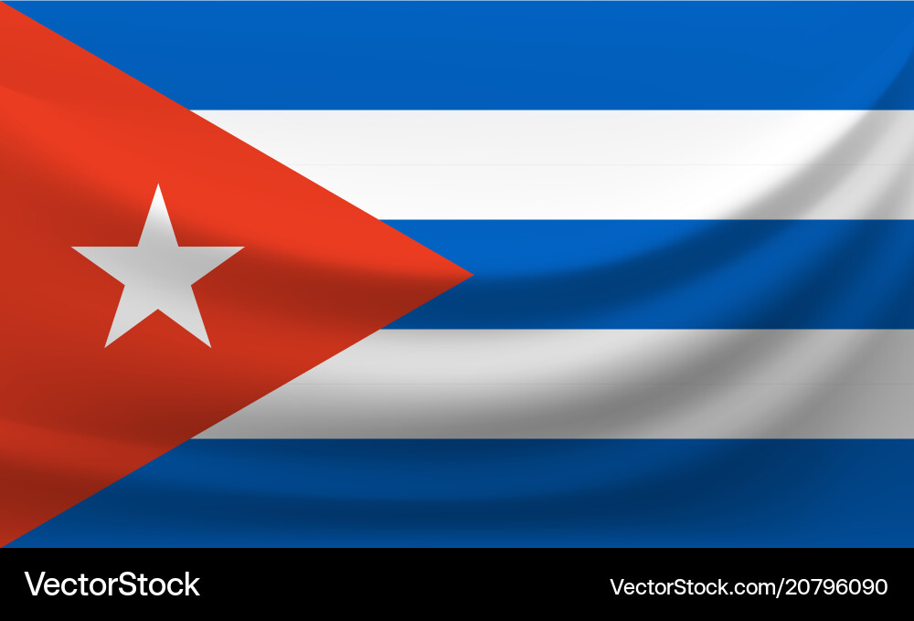 Cuban Flag - Waving Vector Image