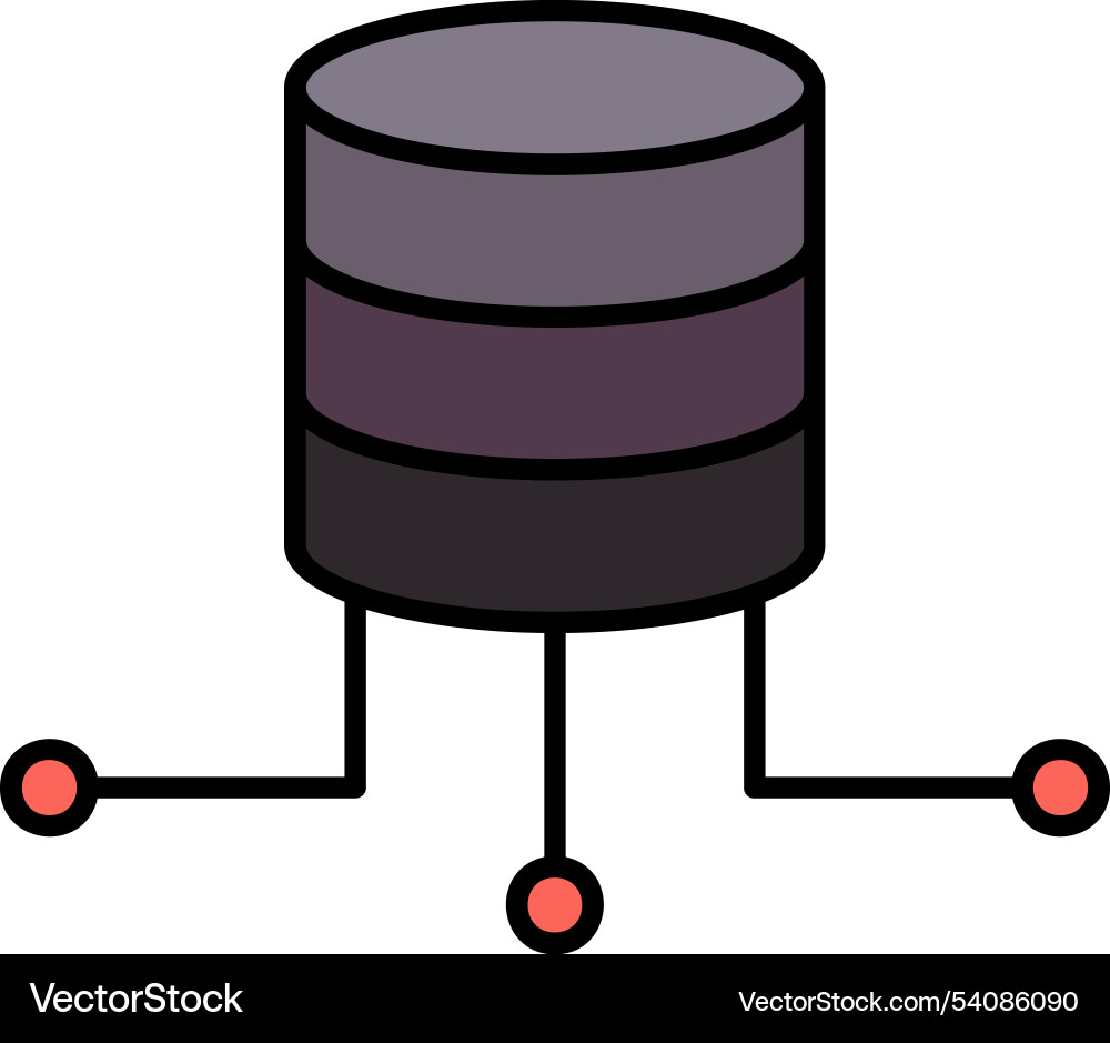 Data connection line filled icon design vector image