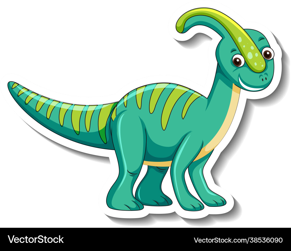 Ein Aufkleber Vorlage mit niedlichen Dinosaurier Cartoon Ein Aufkleber Vorlage mit niedlichen Dinosaurier Cartoon vektorbild