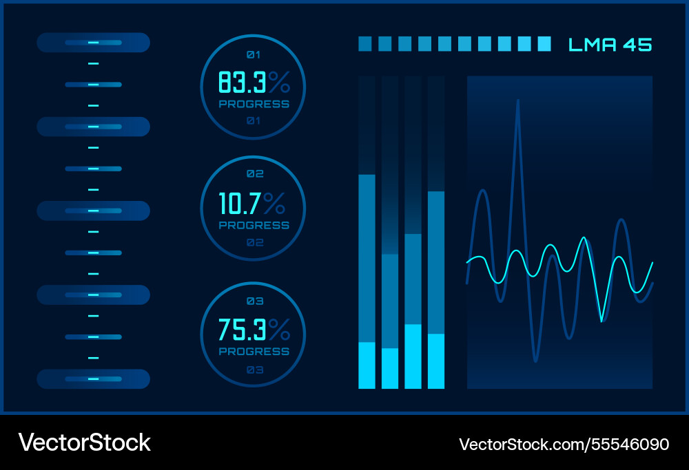 Head-Up Display Interface - Datenüberwachung vektorbild