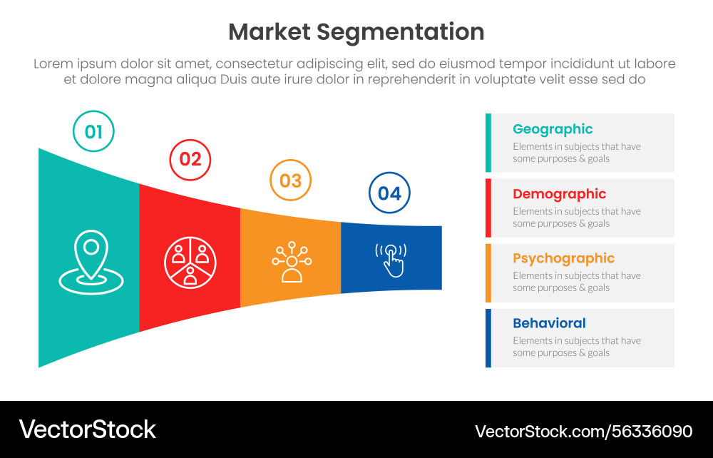 Market segmentation framework analysis Market segmentation framework analysis vector image