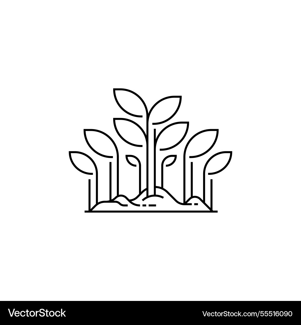 Seedling line icon linear style sign for mobile Seedling line icon linear style sign for mobile vector image